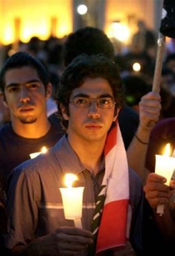 Samir Kassir Mourners Sit-in